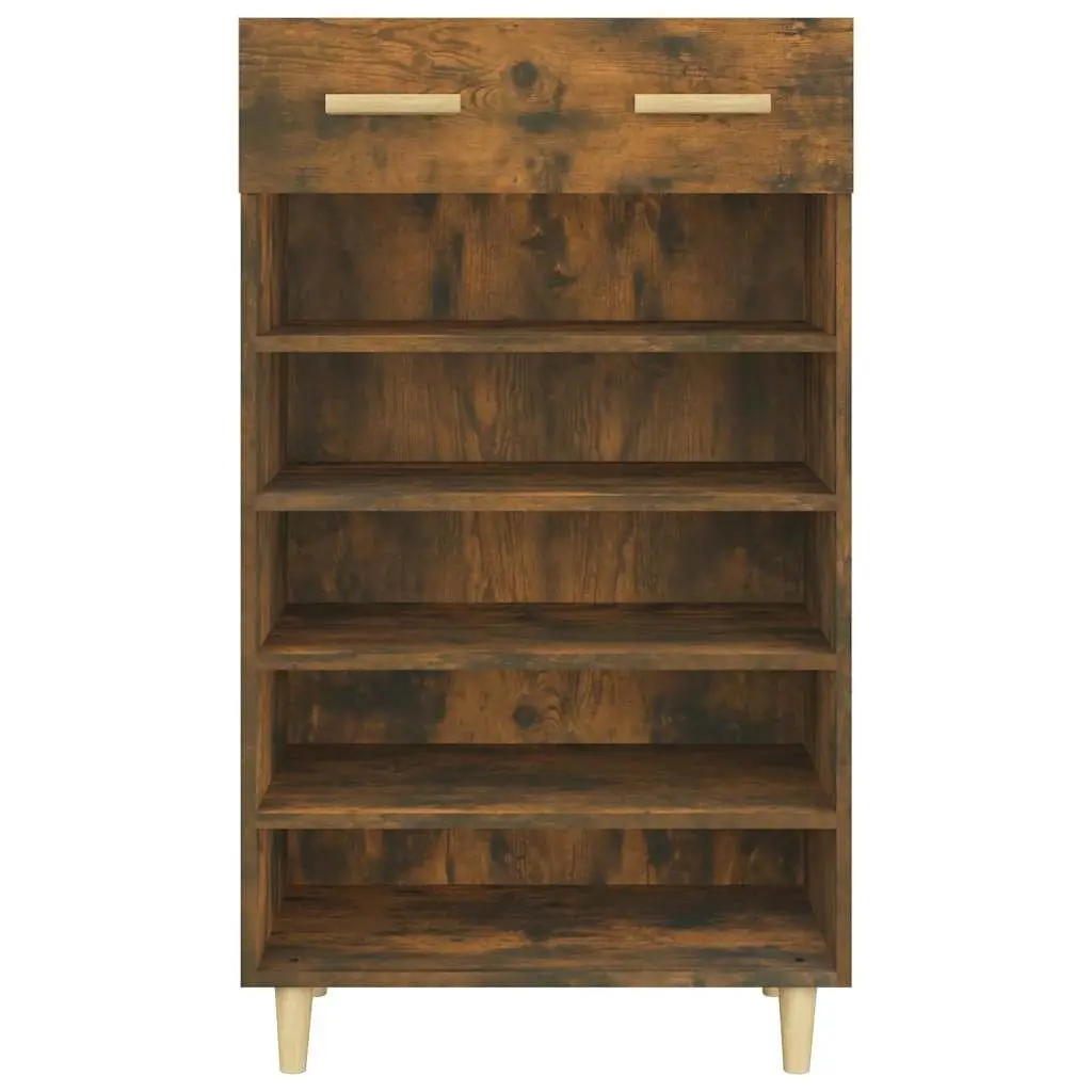 Brown Shoe Cabinet with 5 Compartments