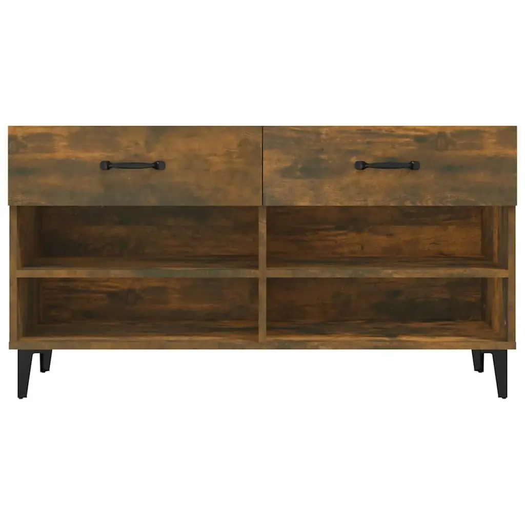 Brown Shoe Cabinet with 2 Drawers and 4 Compartments