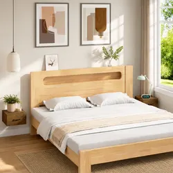 Brown Wall-mounted Bedside Table for Bedroom Storage Solutions
