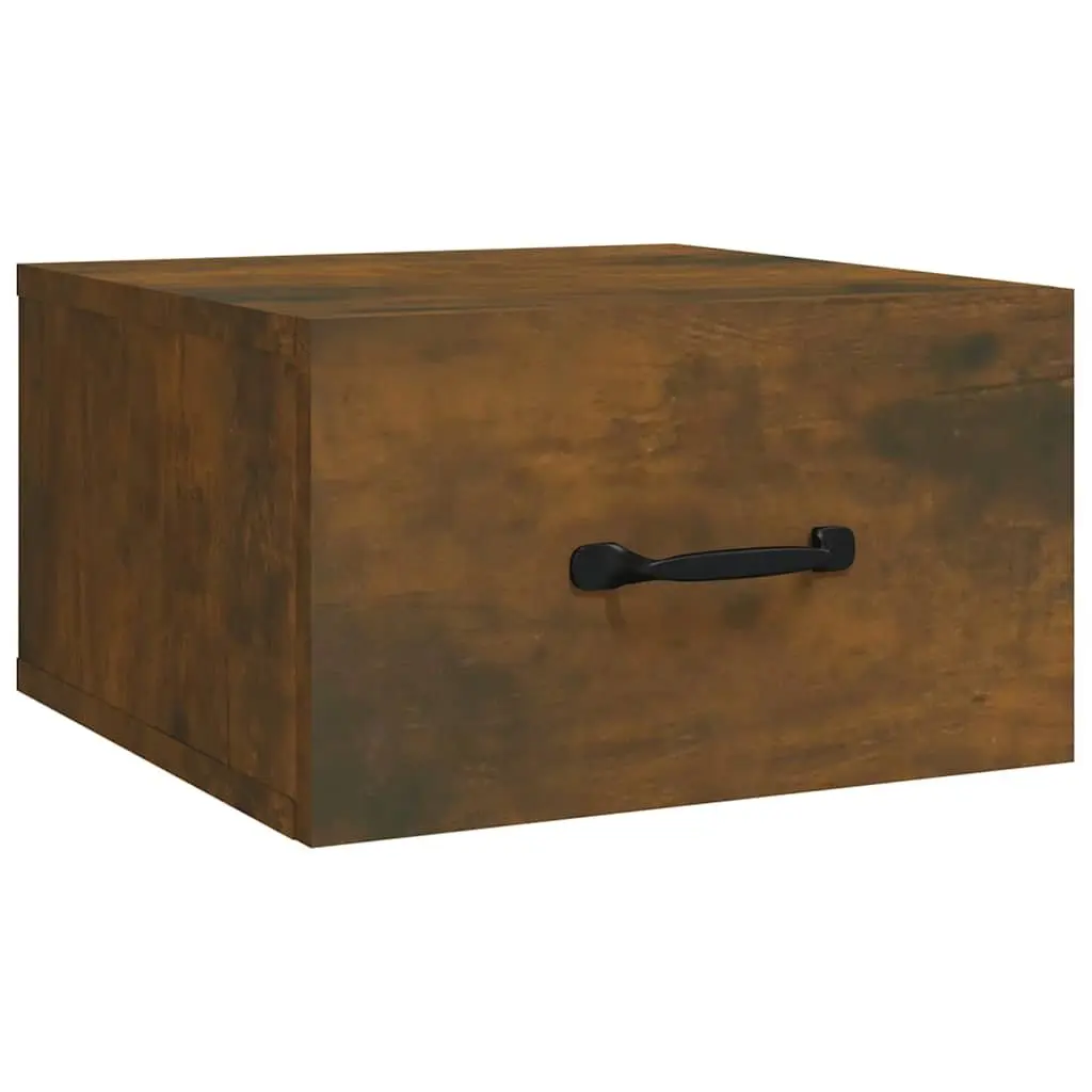 Brown Wall-mounted Bedside Table for Bedroom Storage Solutions