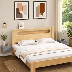 Sturdy Grey Wall-mounted Bedside Cabinet Set 2 pcs