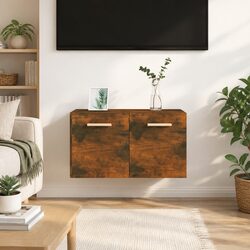 Wall Cabinet Brown Storage 60x36.5x35 cm Engineered Wood Floating Mounted
