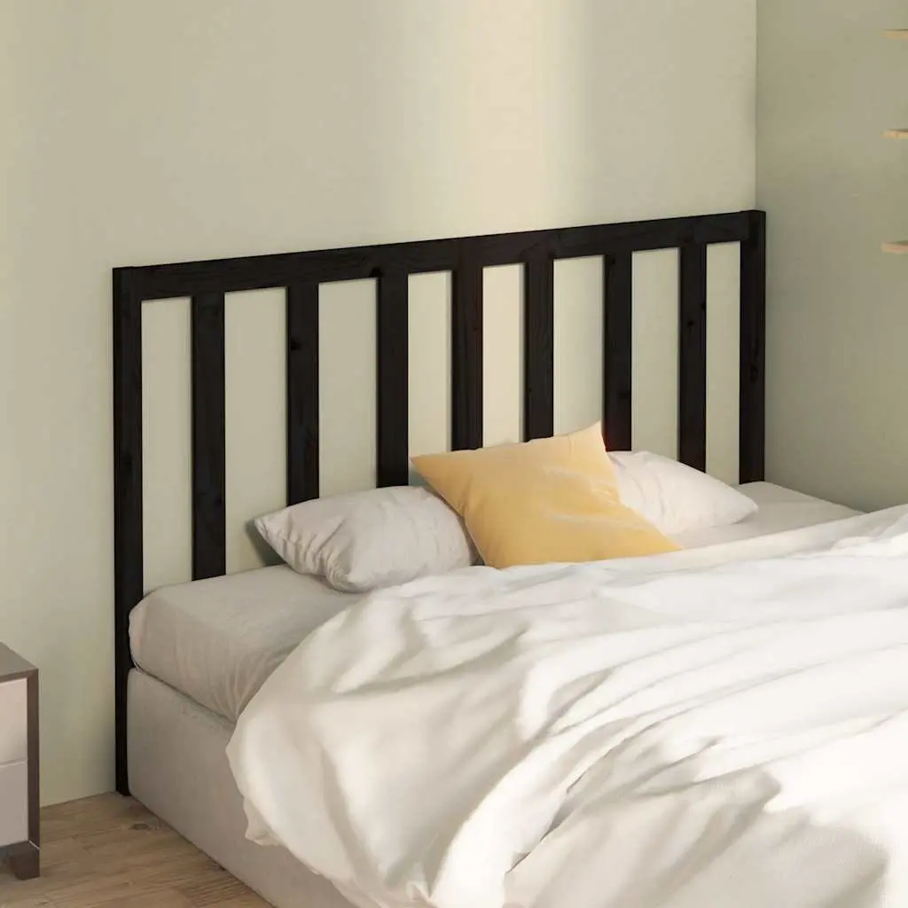 Black Solid Pine Wooden Bed Headboard 141cm