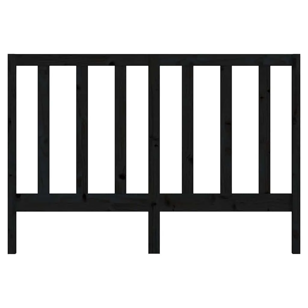 Black Solid Pine Wooden Bed Headboard 141cm