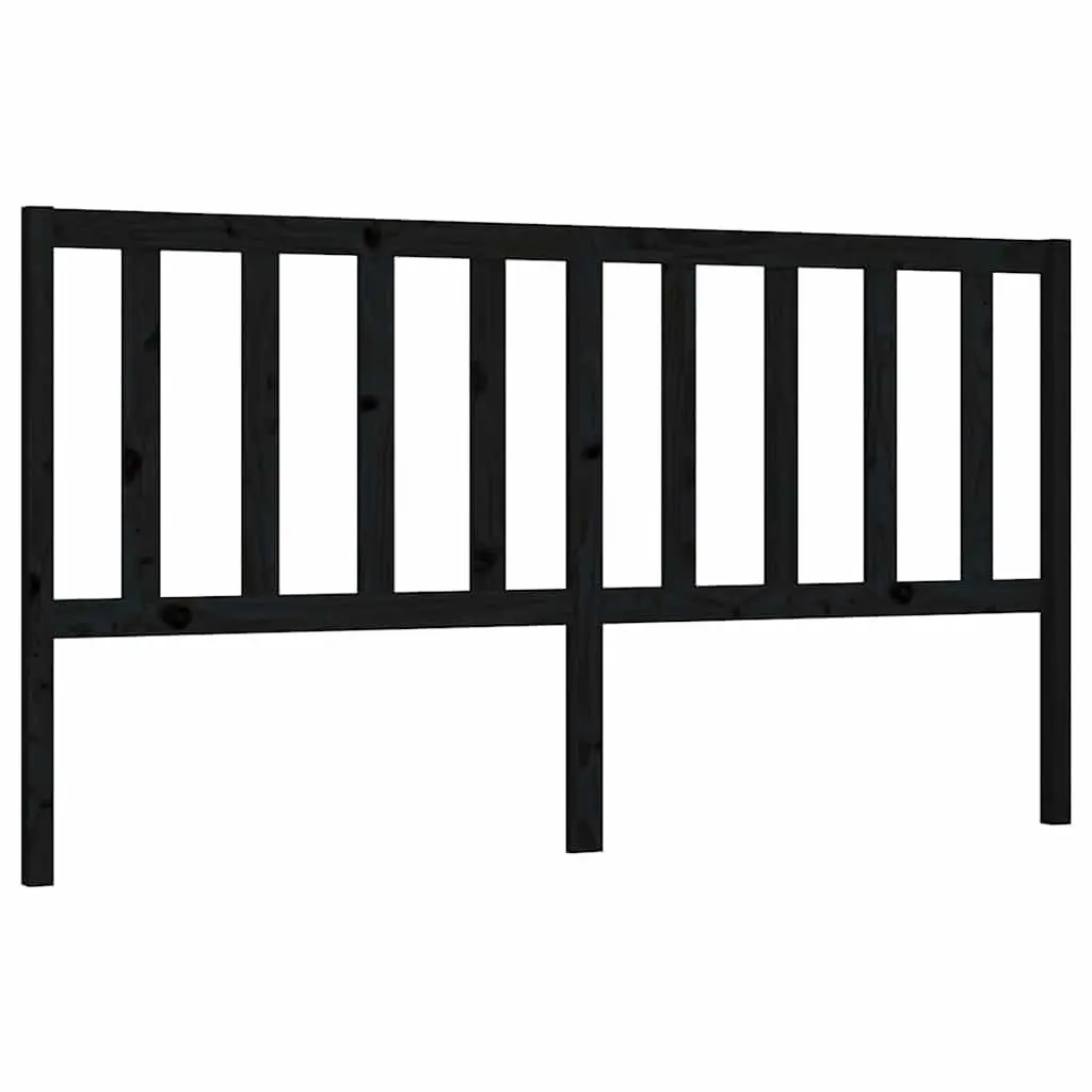Black Solid Pine Wood Bed Headboard 186cm