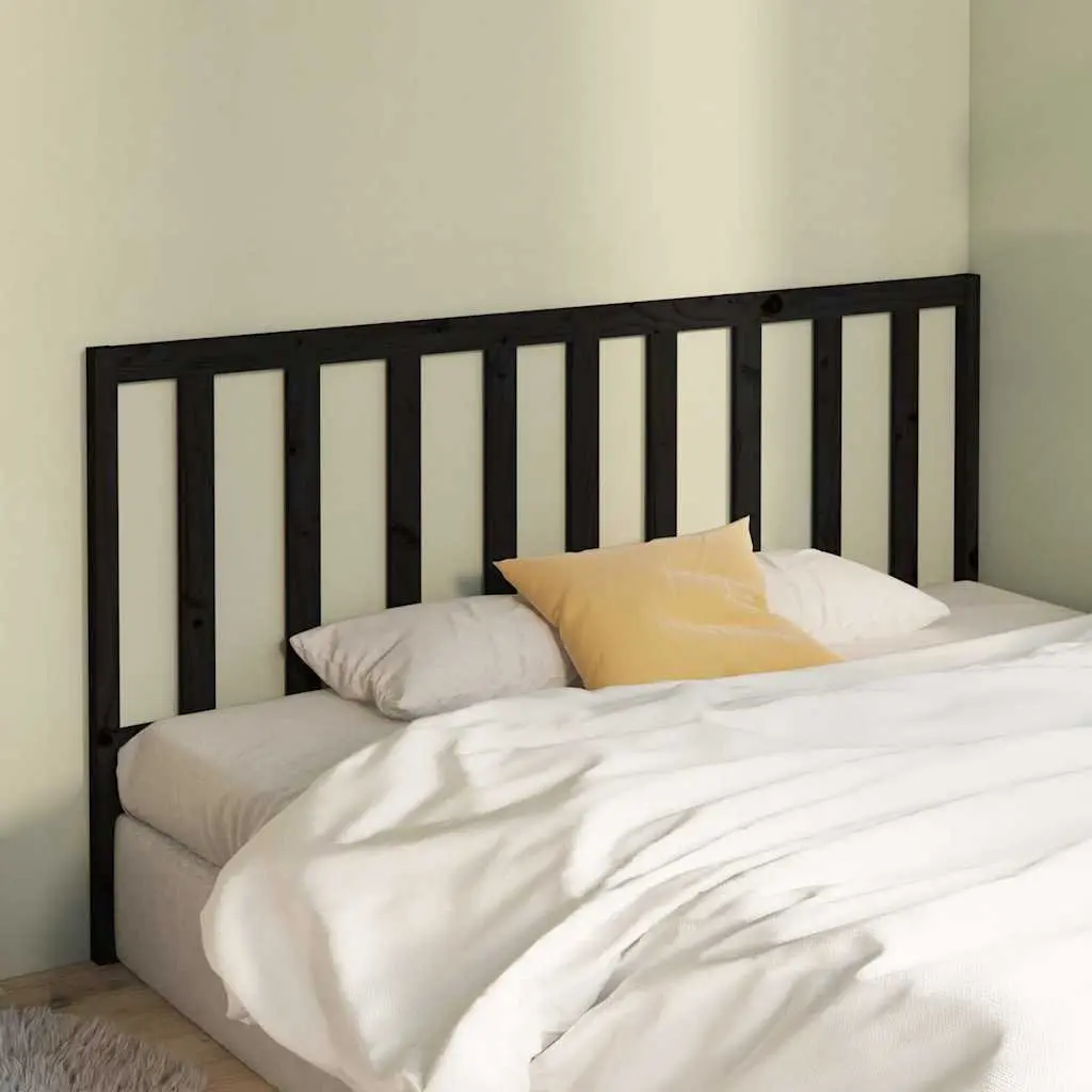 Black Solid Pine Wood Bed Headboard 186cm