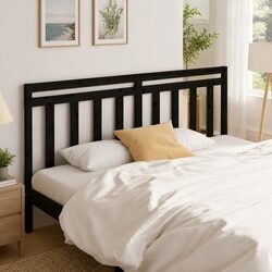Black Solid Wood Bed Headboard 186 cm for Your Bedroom
