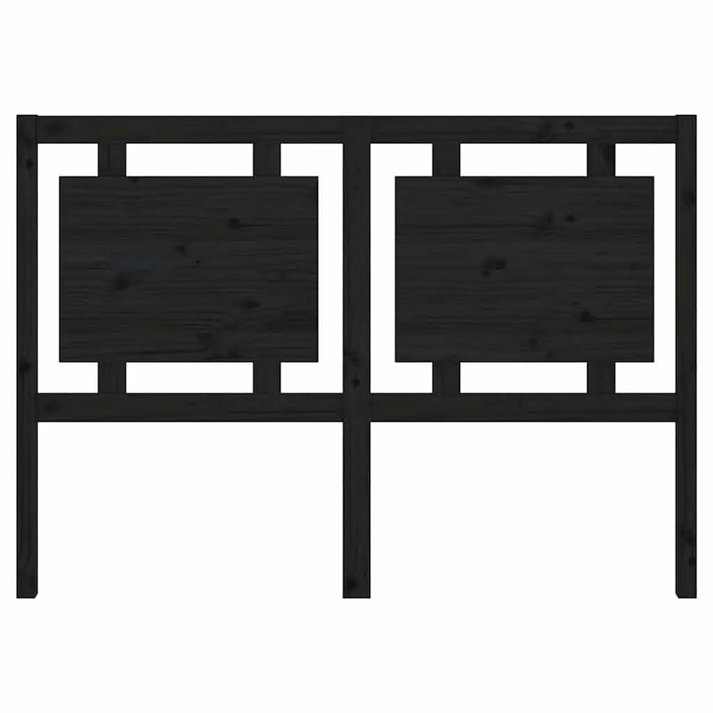 Bed Headboard 140.5 cm Black Solid Pine Wood Rustic Bedroom Furniture Headrest