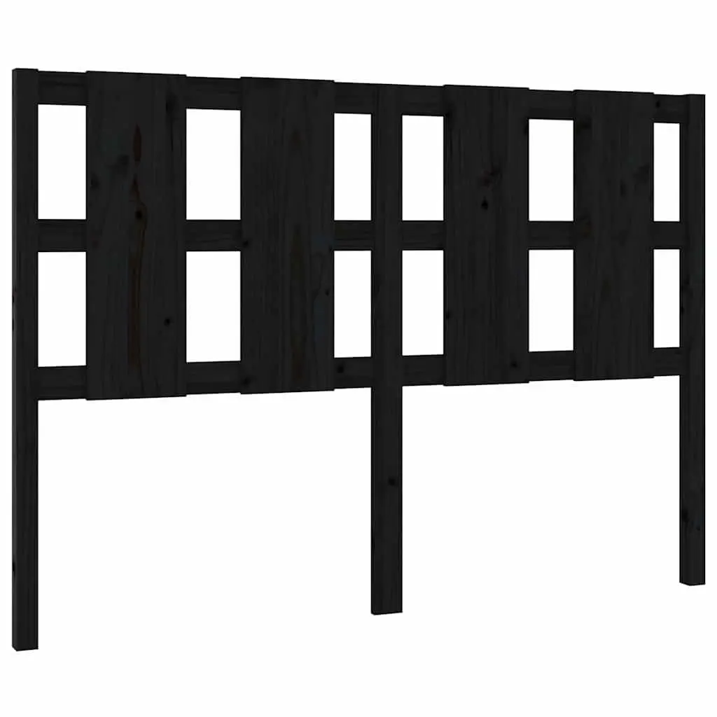 Solid Pine Wood Black Bed Headboard 140.5 cm