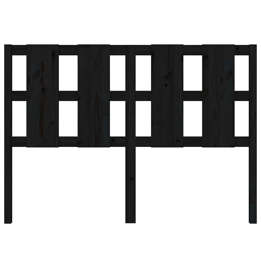 Solid Pine Wood Black Bed Headboard 140.5 cm