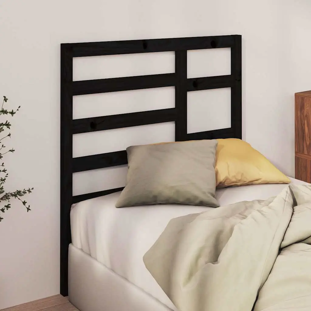 Black Wooden Bed Headboard 96cm in Solid Pine
