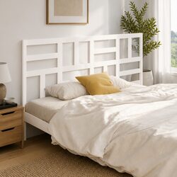 Stylish White Wooden Bed Headboard 186cm in Pine