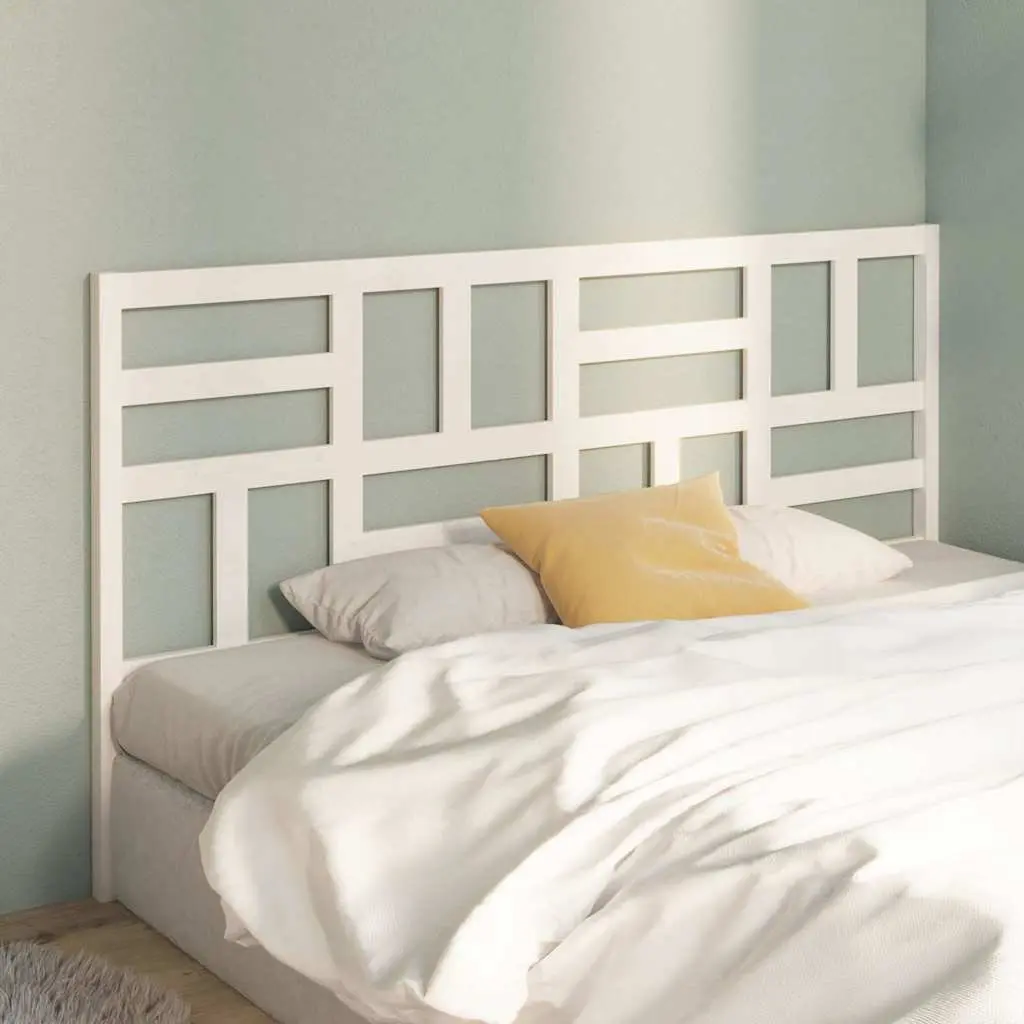 Wooden Bed Headboard Solid Pine Wood 186cm White