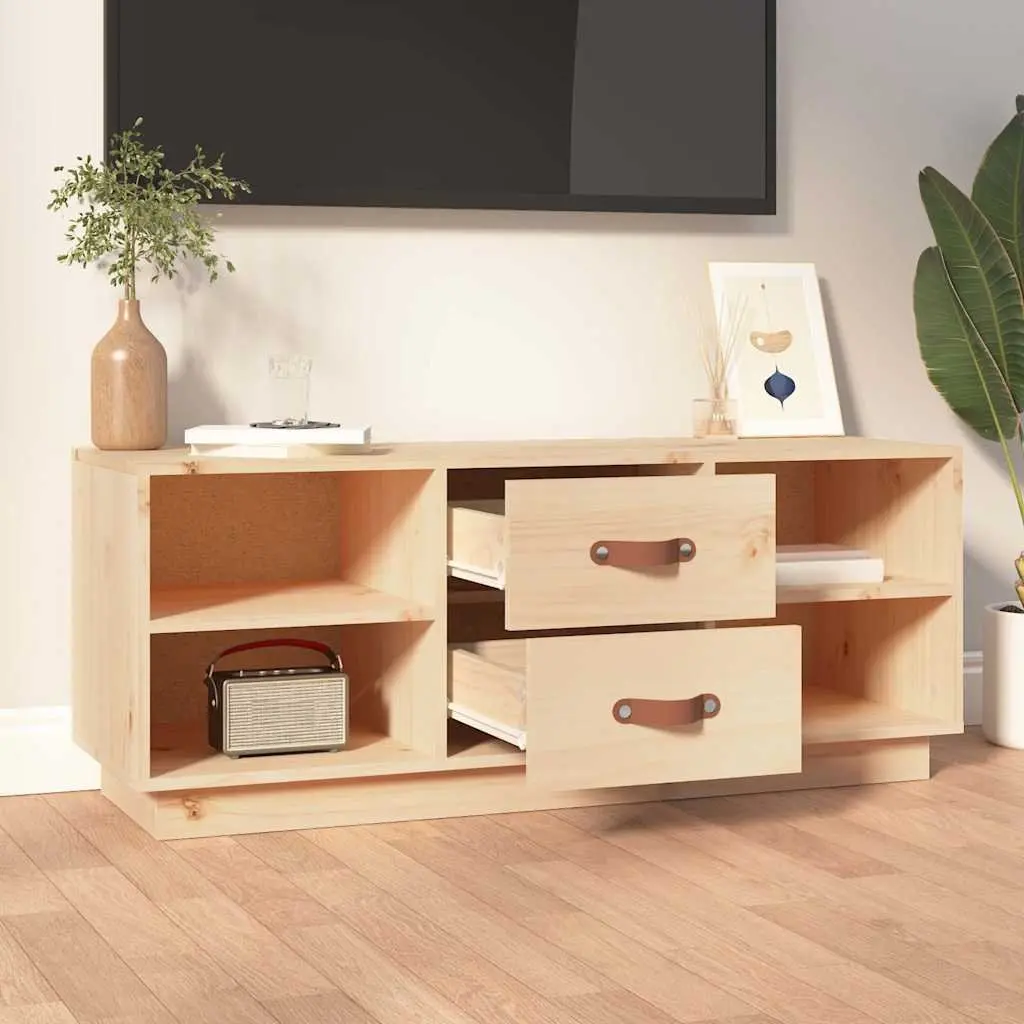 Solid Pine Wood TV Cabinet 100x34x40 cm