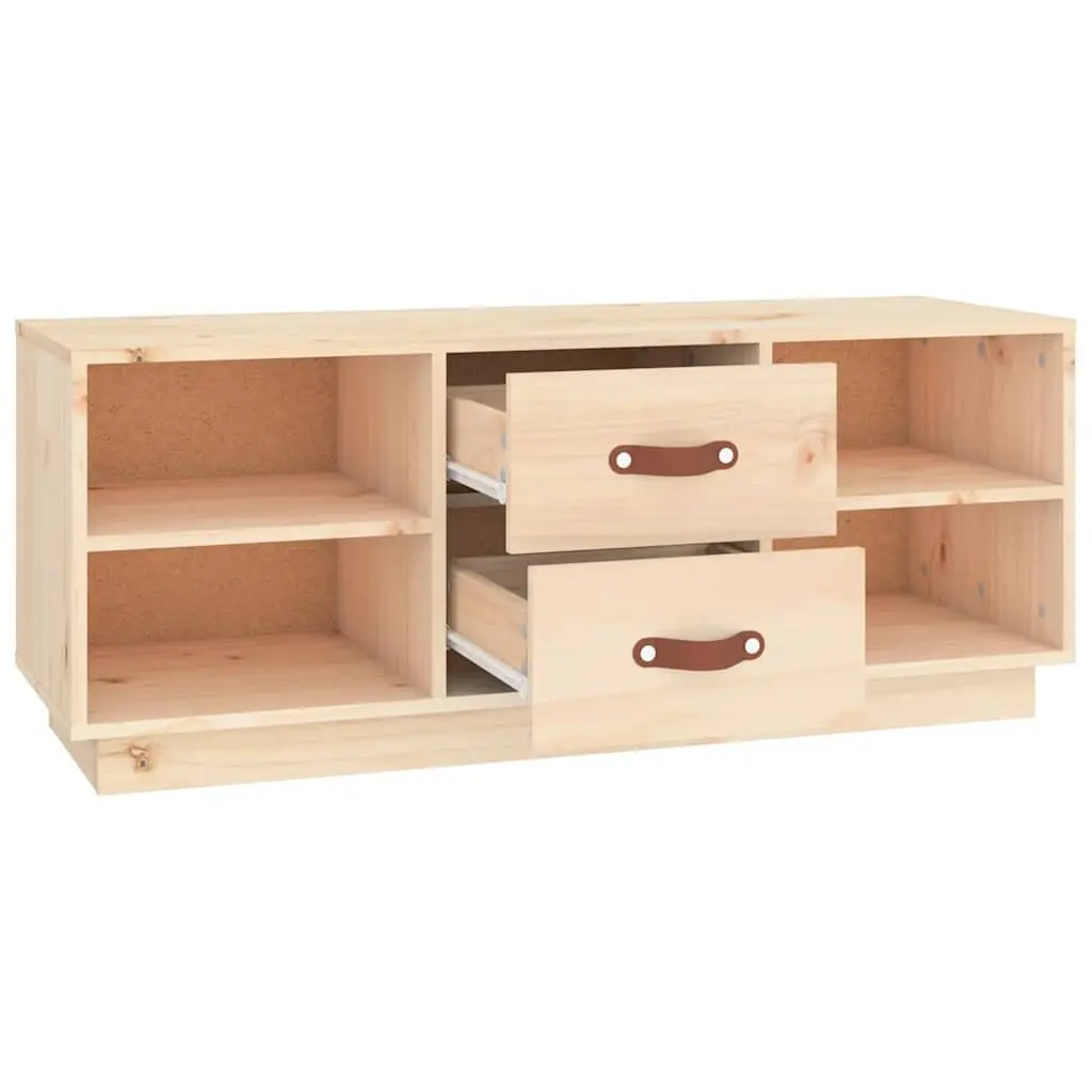Solid Pine Wood TV Cabinet 100x34x40 cm