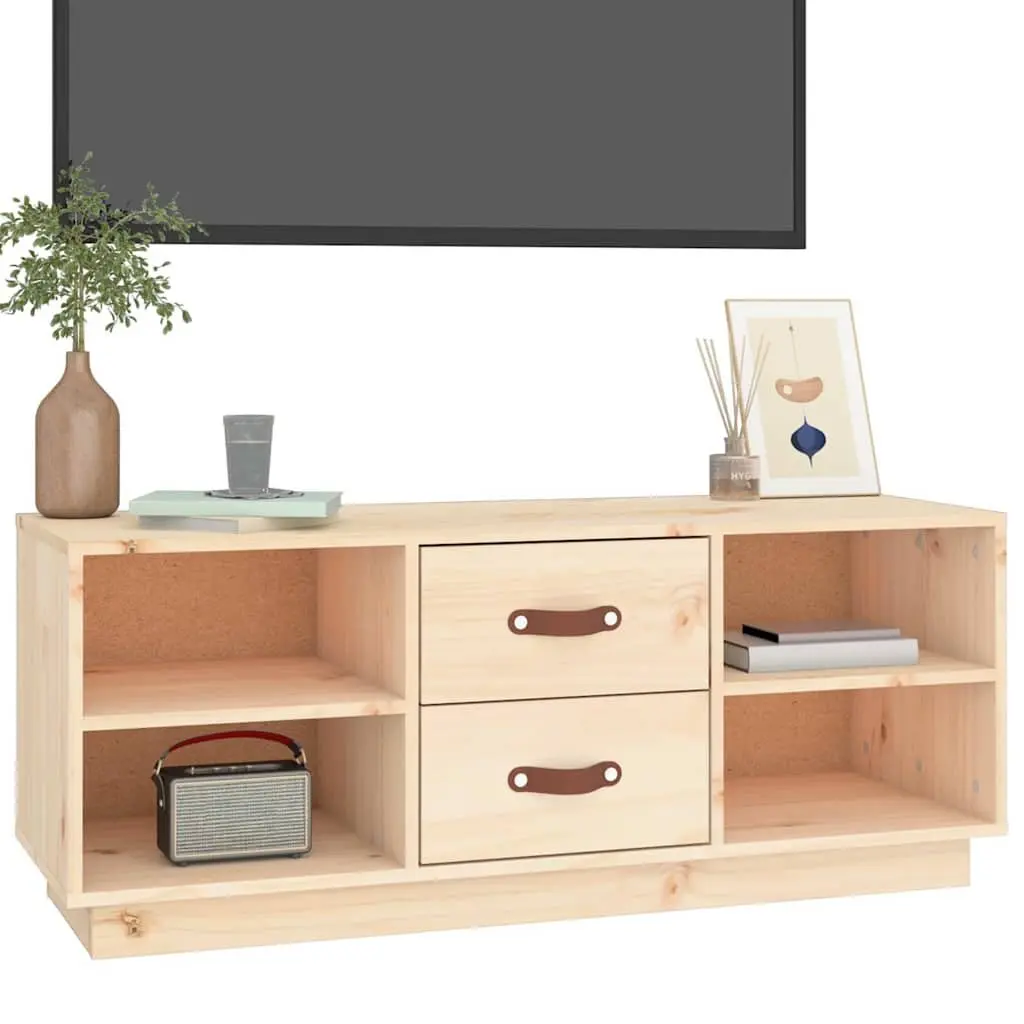 Solid Pine Wood TV Cabinet 100x34x40 cm