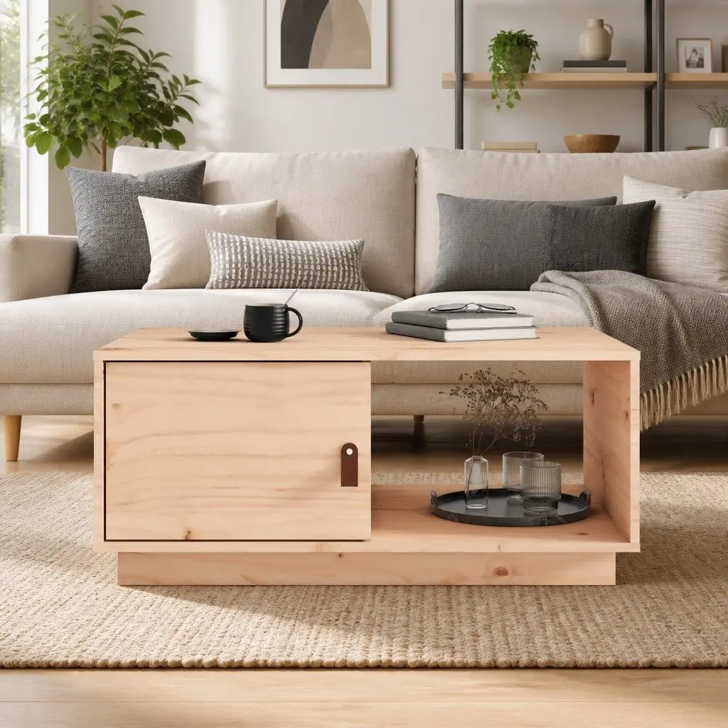 Coffee Table with Storage Compartments, 80x50x35.5 cm