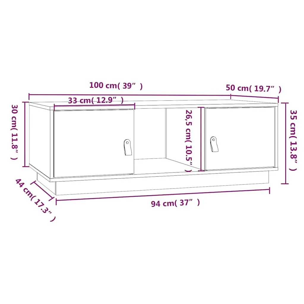 Coffee Table with Storage 100x50x35 cm