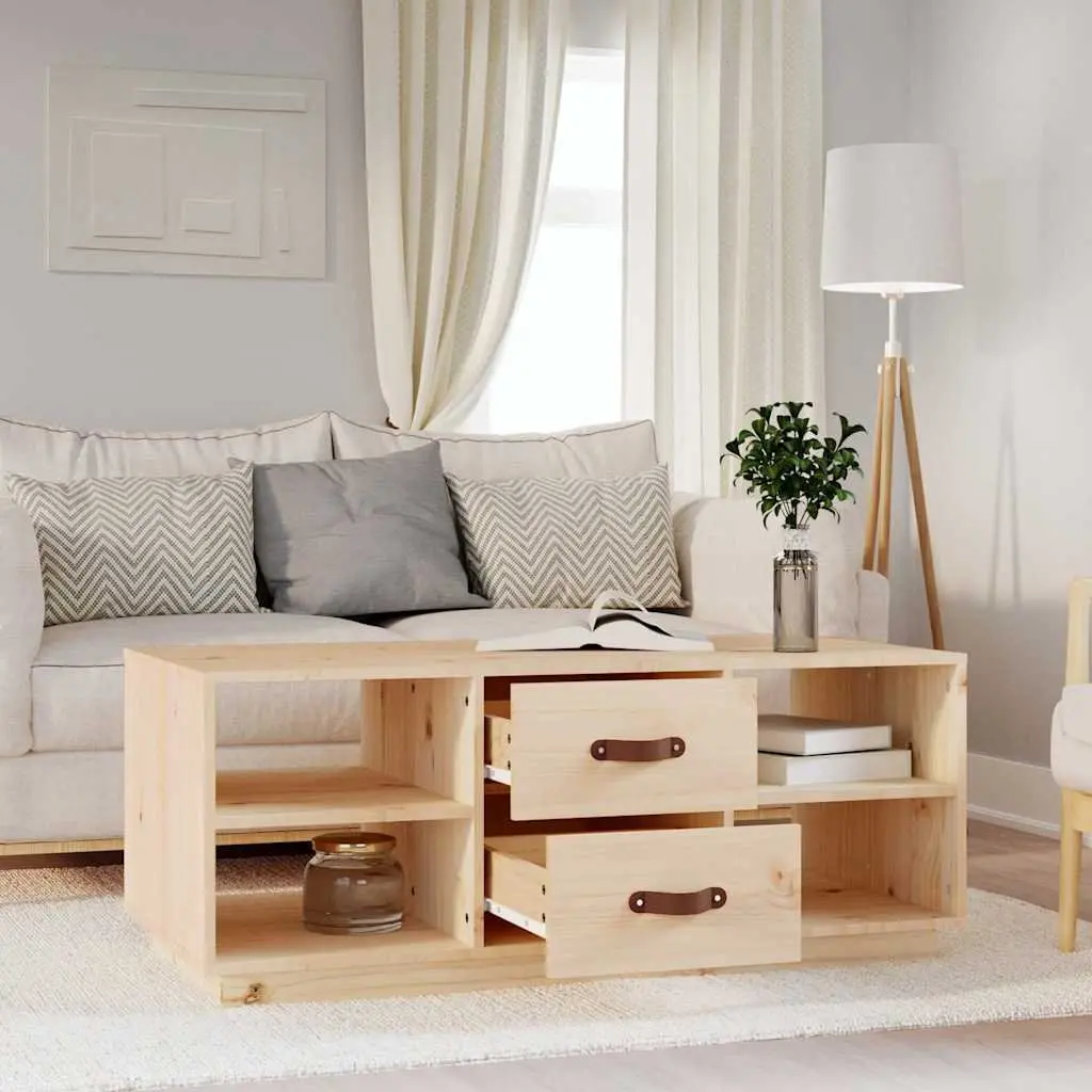 Coffee Table Solid Wood Pine 100x50x41 cm Brown
