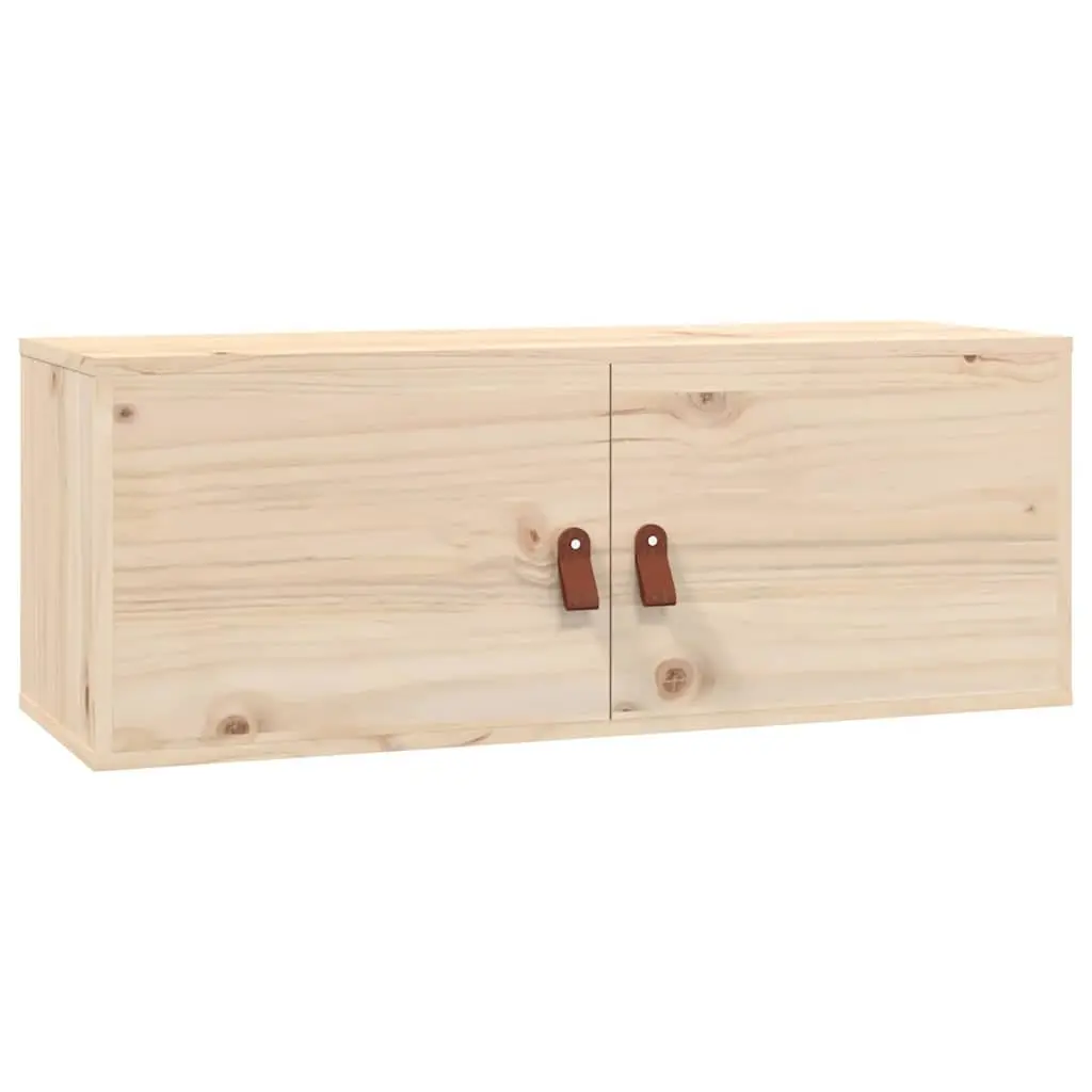 Solid Pine Wood Wall Cabinet 80x30x30 cm in Brown