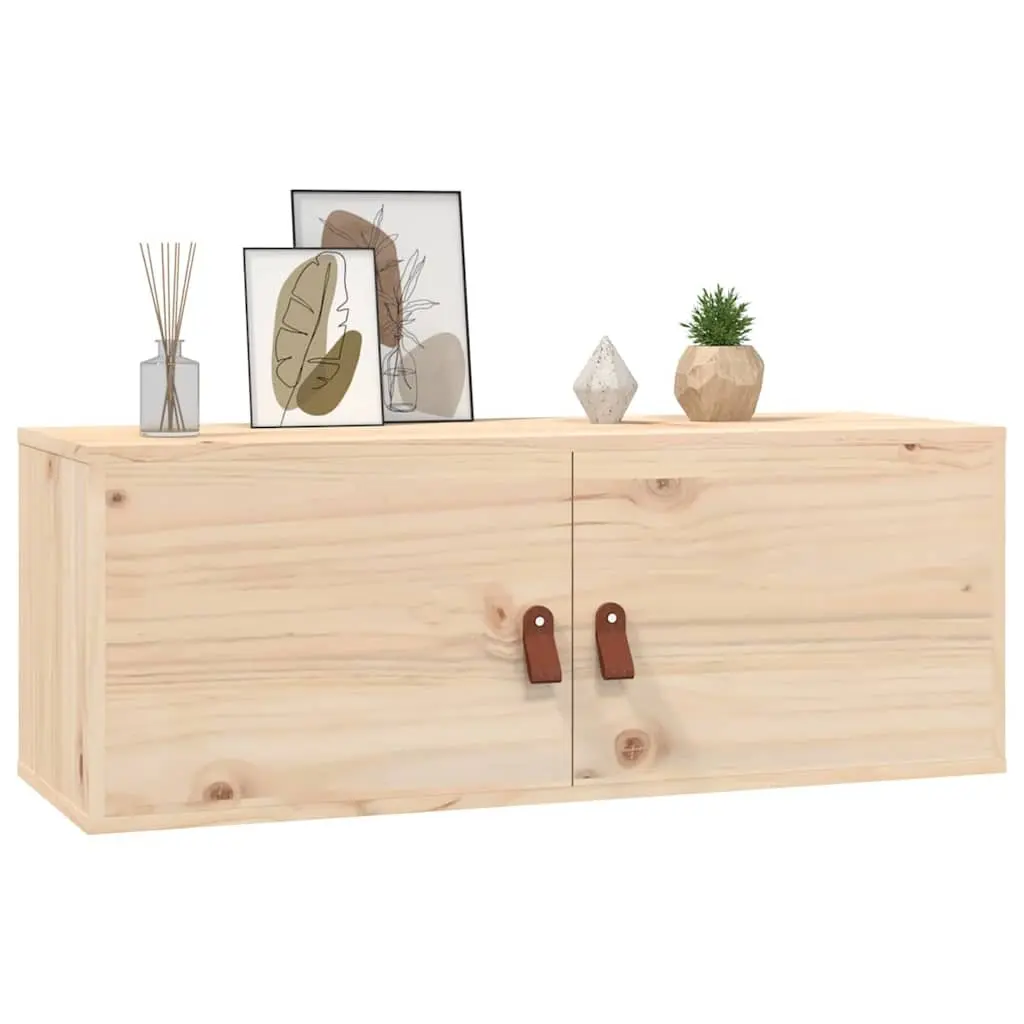 Solid Pine Wood Wall Cabinet 80x30x30 cm in Brown