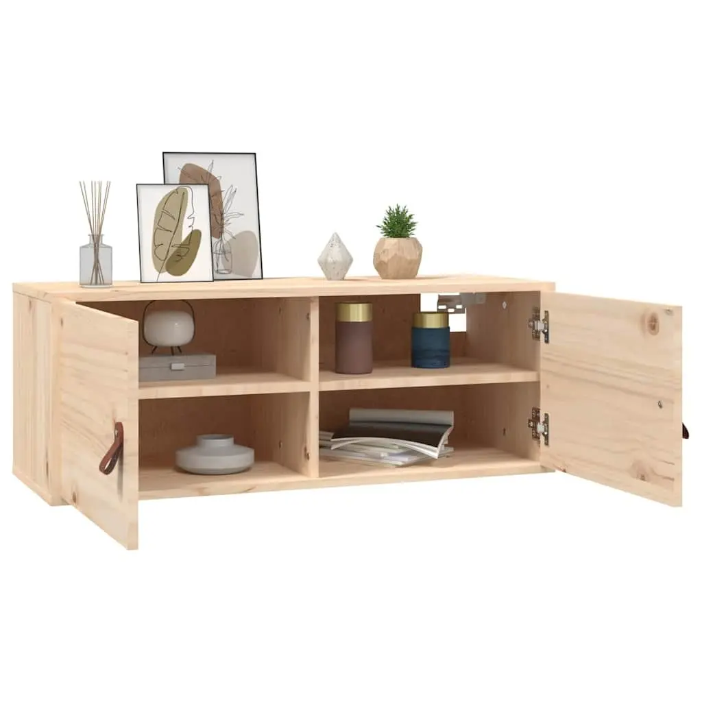 Solid Pine Wood Wall Cabinet 80x30x30 cm in Brown