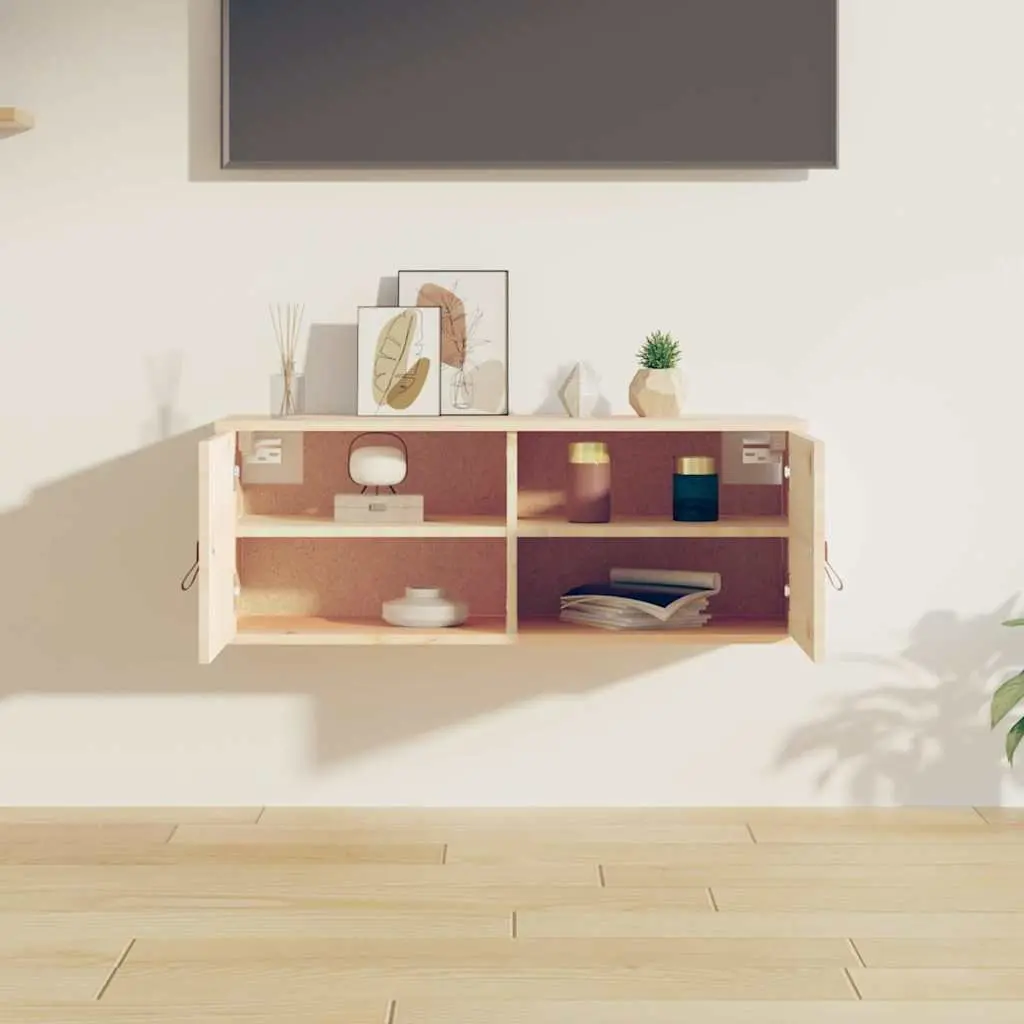 Solid Pine Wood Wall Cabinet 80x30x30 cm in Brown