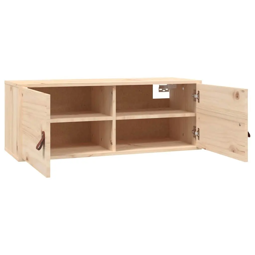 Solid Pine Wood Wall Cabinet 80x30x30 cm in Brown
