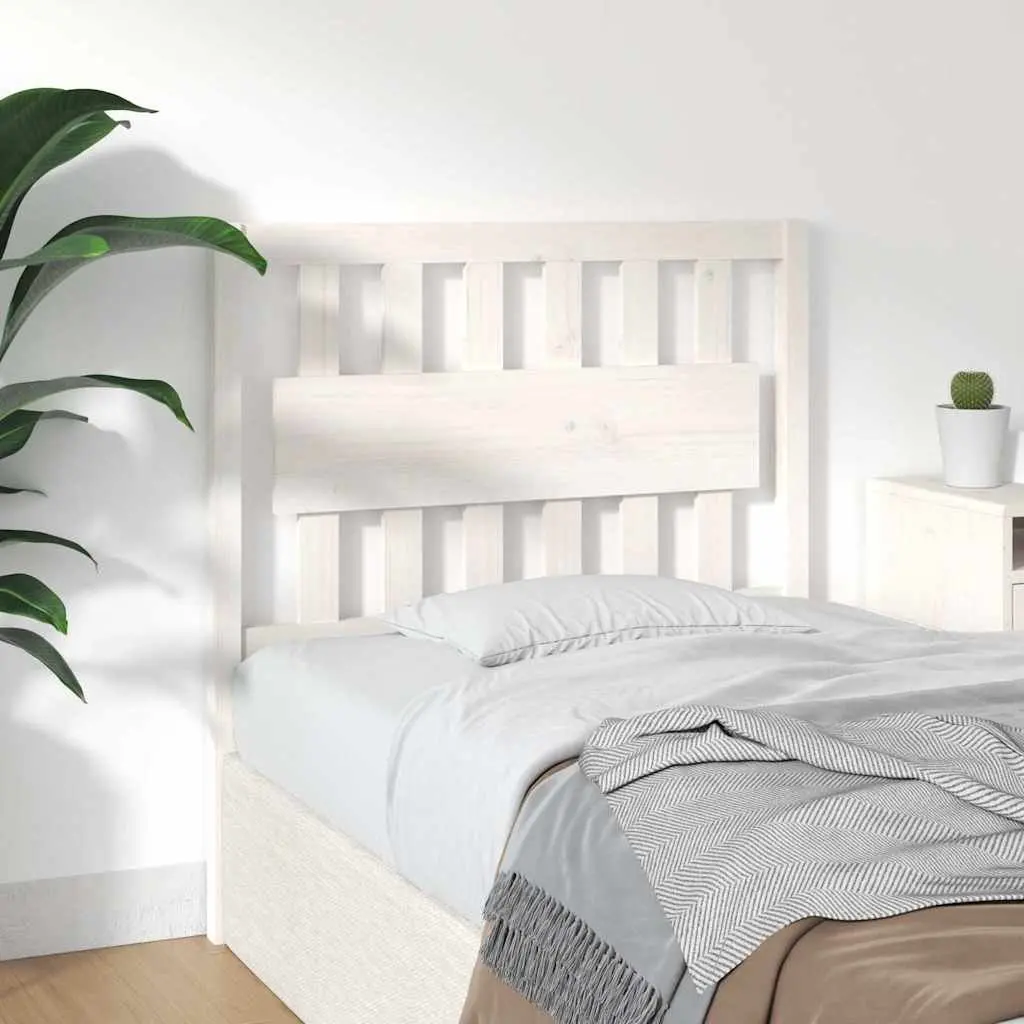Rustic Solid Pine Wood Bed Headboard 95.5 cm White