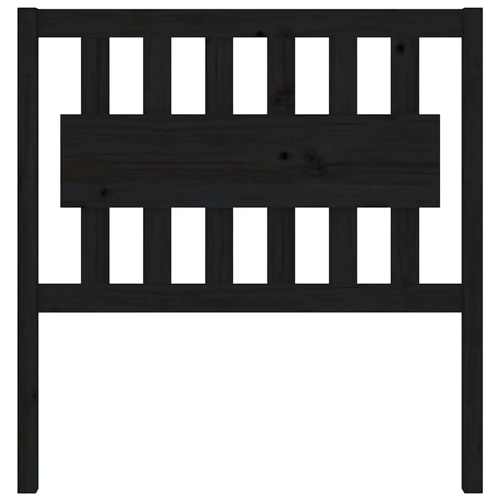 Bed Headboard 95.5cm Black Solid Pine Wood Rustic Wooden Bedroom Backrest