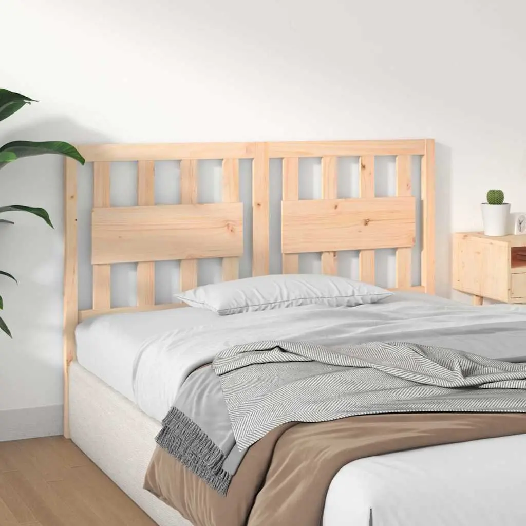 Solid Pine Wooden Bed Headboard 140.5 cm Brown
