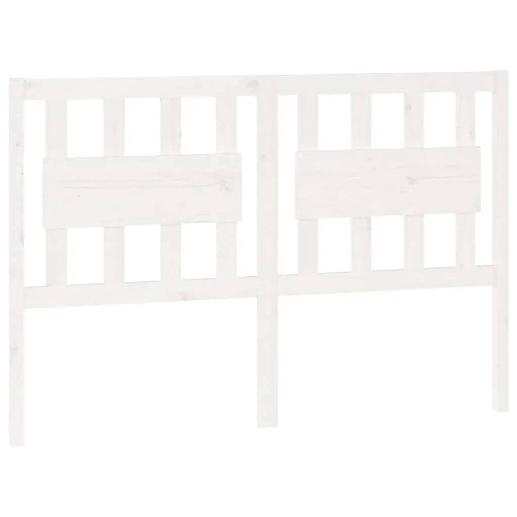 Bed Headboard White 140.5cm Solid Pine Wood Bedroom Furniture Rustic Design