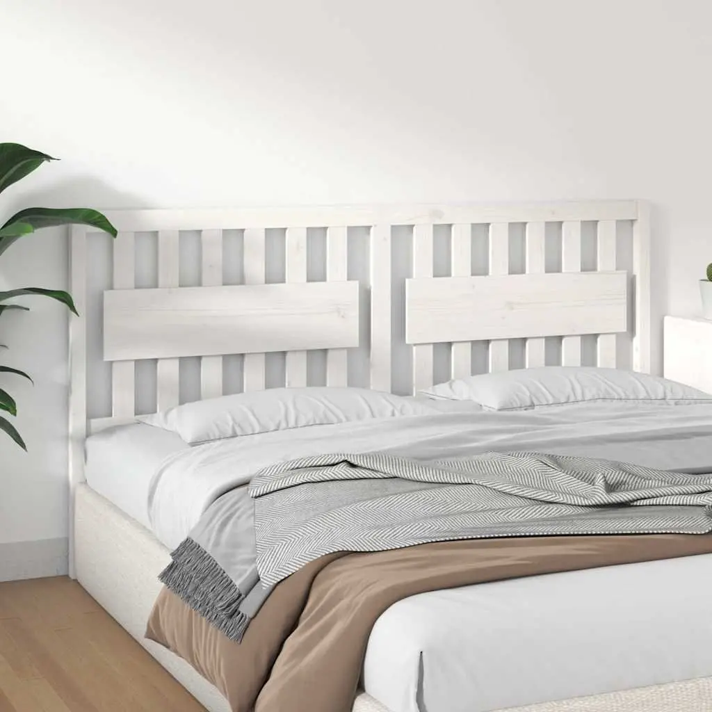 Solid Pine Wood Bed Headboard in White 185.5 cm