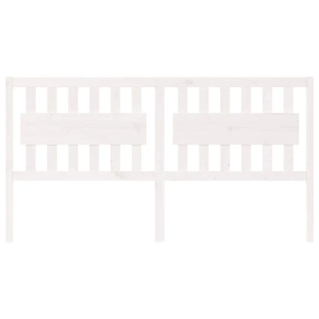 Solid Pine Wood Bed Headboard in White 185.5 cm