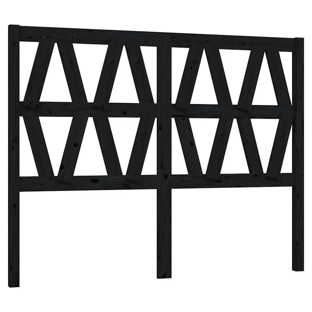 Black 156cm Wooden Slatted Bed Headboard