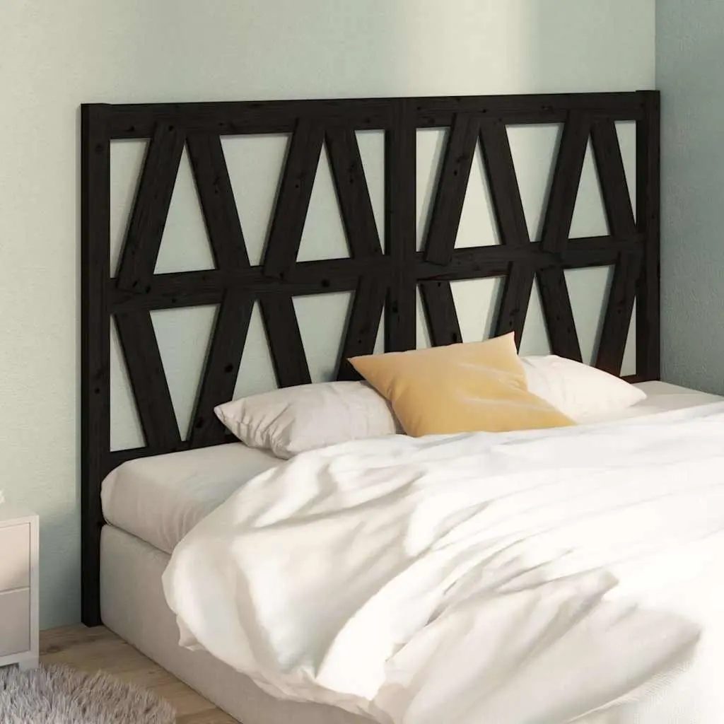 Black 156cm Wooden Slatted Bed Headboard