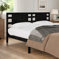 Stylish Black Headboard for Bed Frame - 141 cm