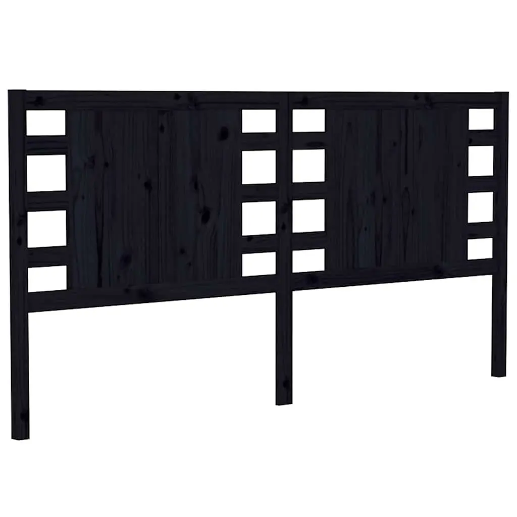 Headboard Black 141 cm Solid Wood Pine Bed Frame Bedroom Furniture Support