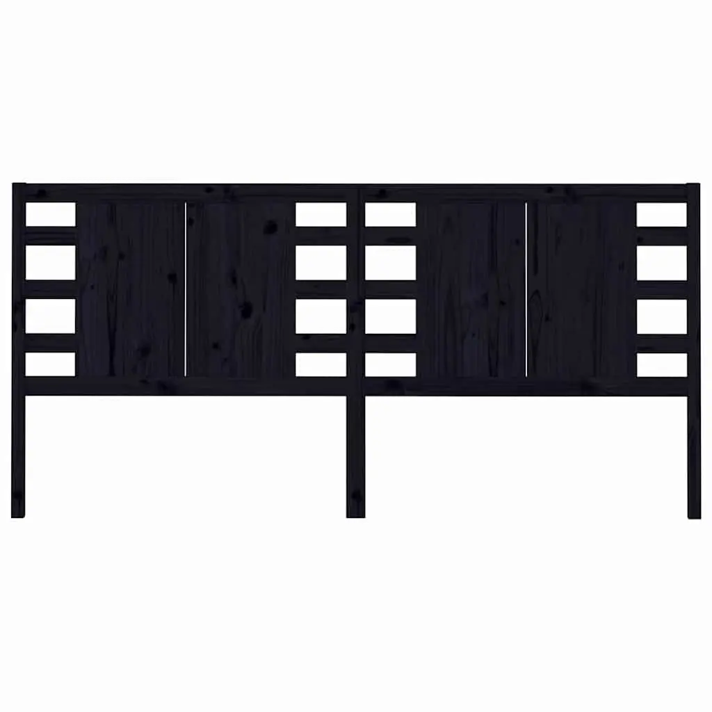 Headboard Black 141 cm Solid Wood Pine Bed Frame Bedroom Furniture Support