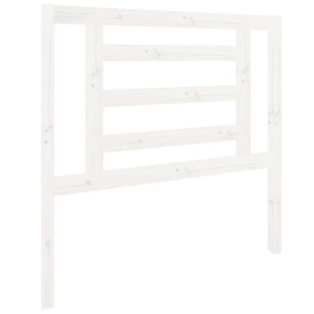 White Bed Headboard in Solid Pine Wood