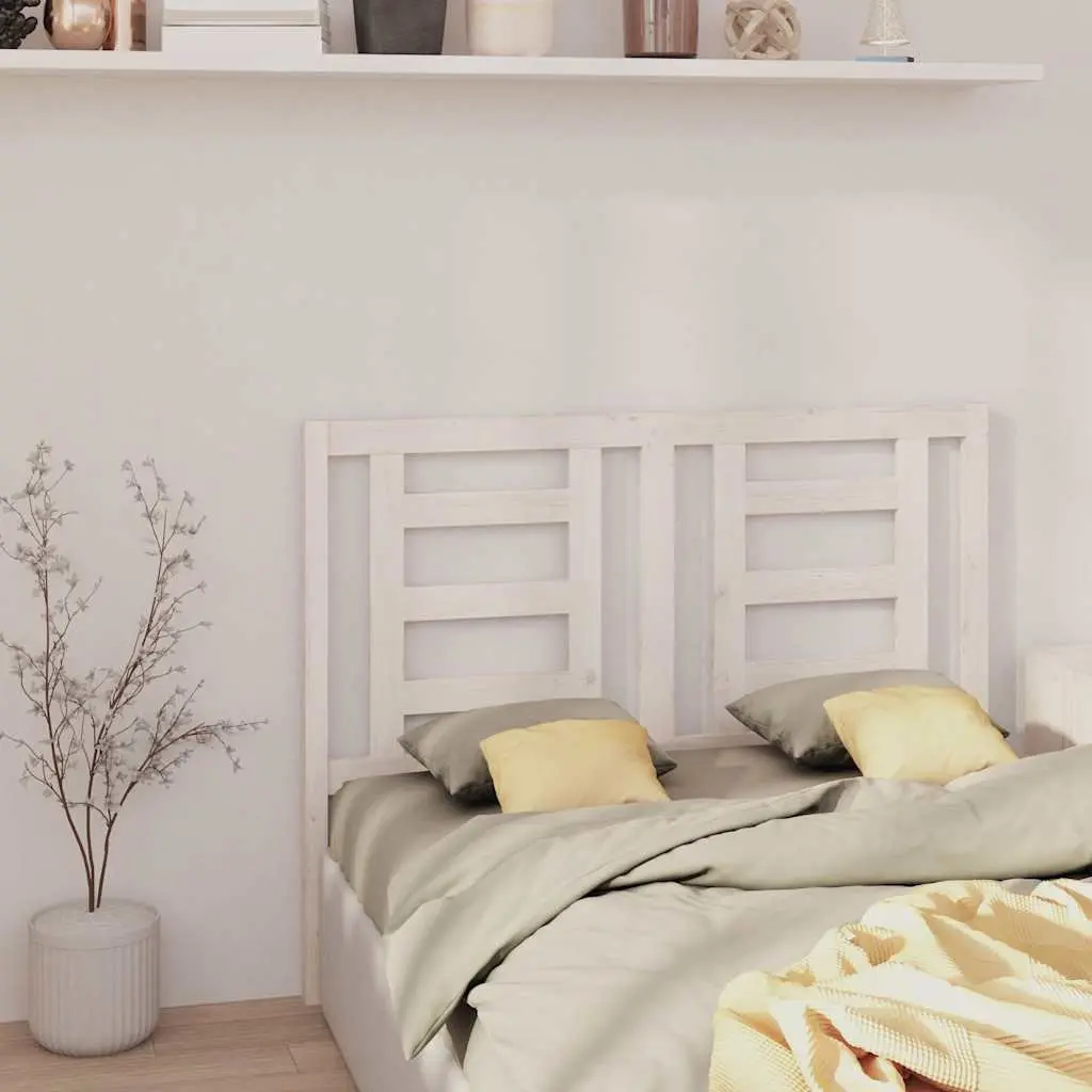 Solid Pine Wood Bed Headboard in White