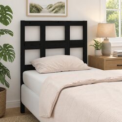 Rustic Black Bed Headboard 95.5cm Solid Pine Construction
