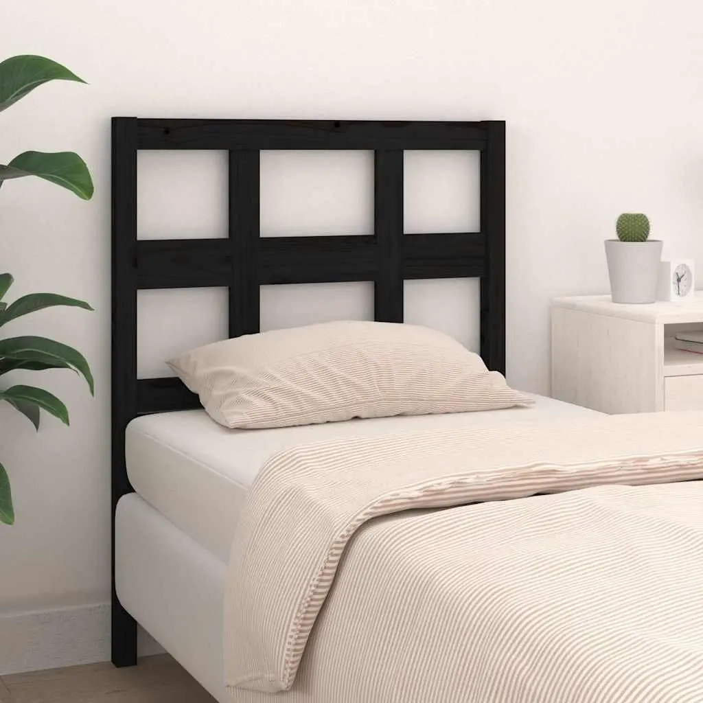 Rustic Black Bed Headboard 95.5cm Solid Pine Construction