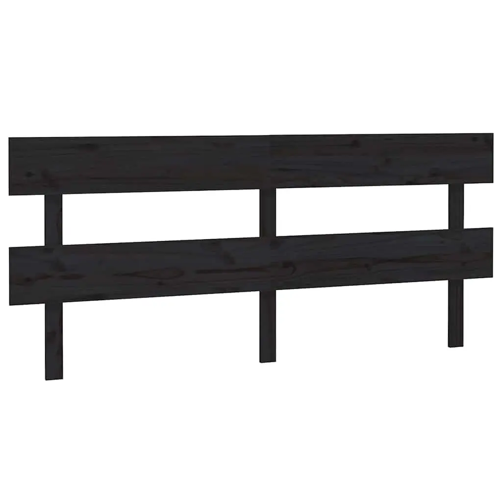 Solid Wood Black Bed Headboard 184cm for Style and Comfort