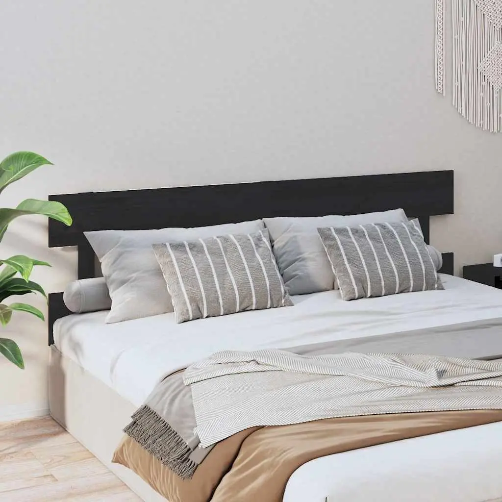 Solid Wood Black Bed Headboard 184cm for Style and Comfort