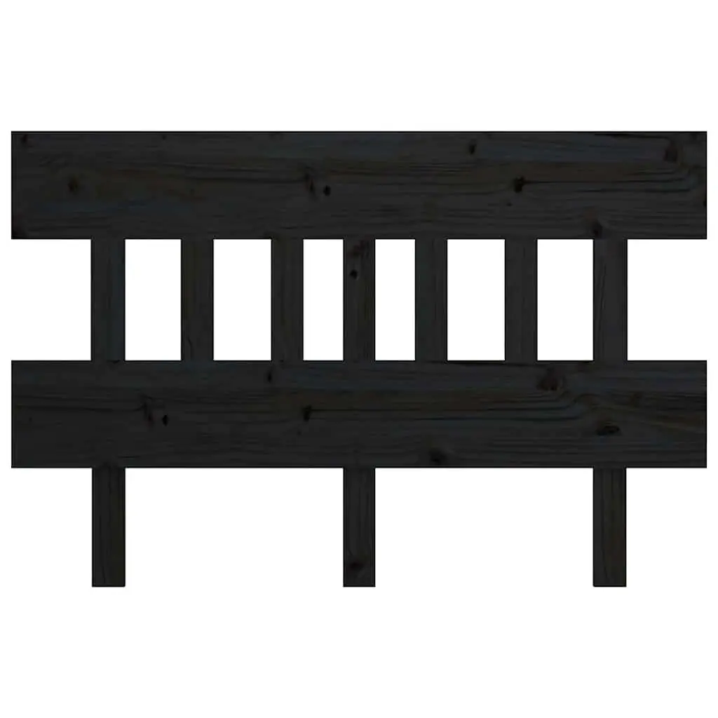 Solid Pine Wood Bed Headboard 138.5 cm Black Rustic Charm