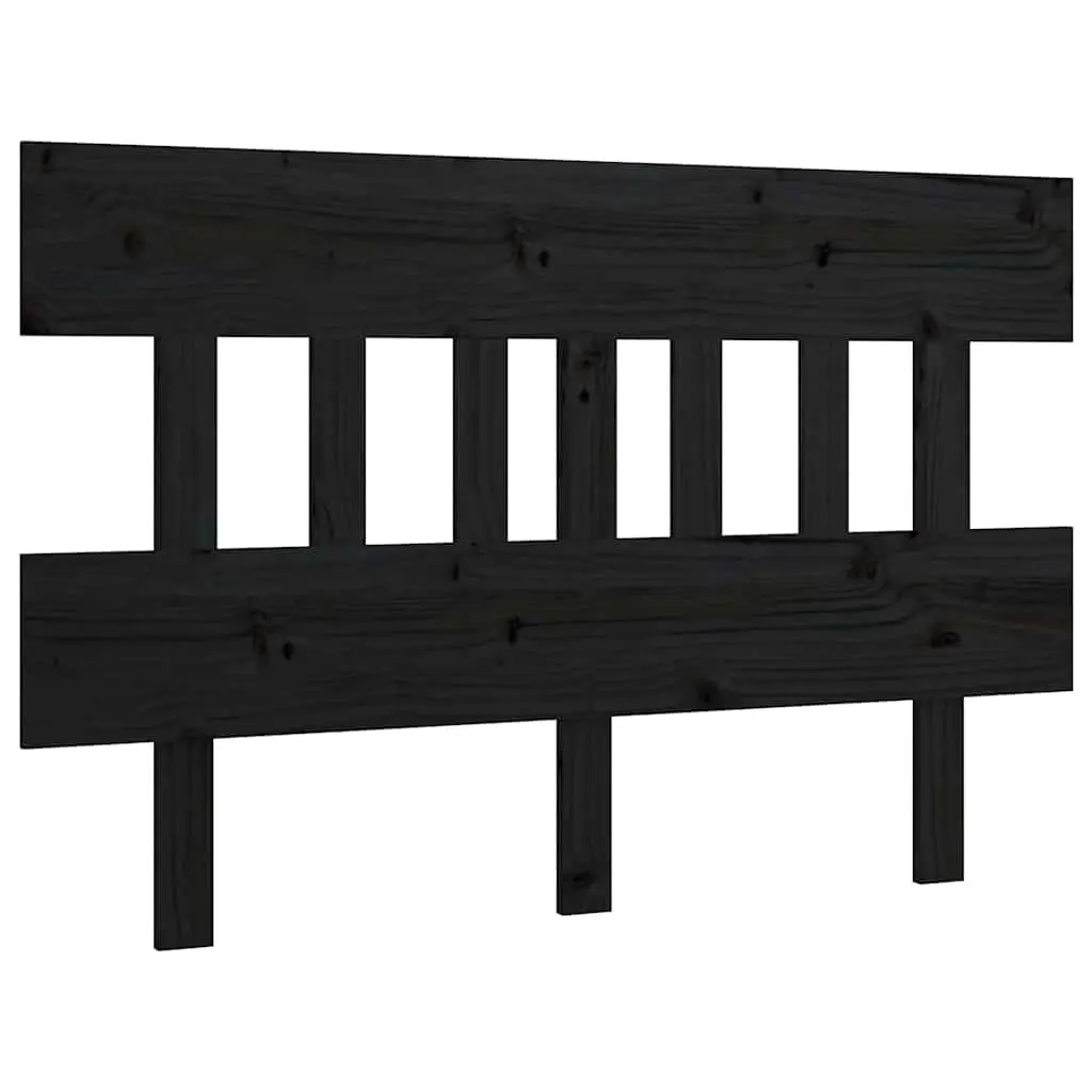Solid Pine Wood Black Bed Headboard 183.5 cm