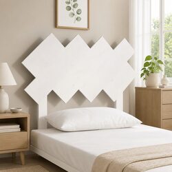 Solid Pine Wood White Bed Headboard - 92cm