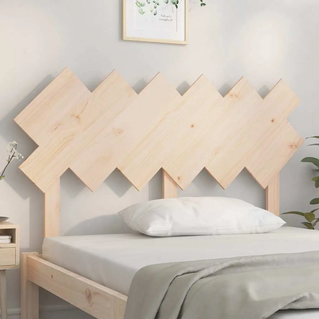 Solid Pine Wood Bed Headboard 132 cm Brown