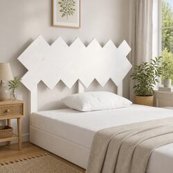 Bed Headboard White 132 cm Solid Pine Wood Bedroom Furniture Wall Mount